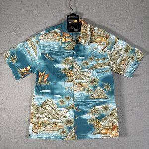 Vintage Pacific Legend Men’s Medium Hawaiian Shirt Island Tribal Surf‎ Island